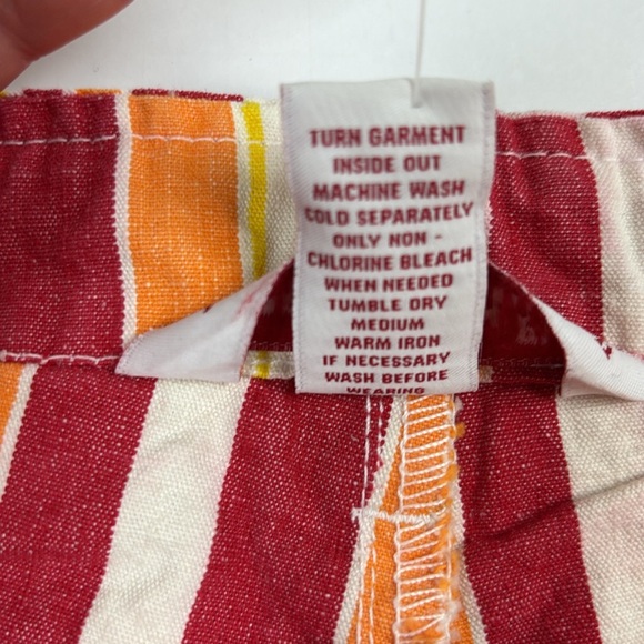 Vintage Abercrombie & Fitch Low Ride Red and Yellow Striped Mini Shorts - 2 - Picture 4 of 8
